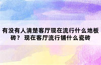 有没有人清楚客厅现在流行什么地板砖？ 现在客厅流行铺什么瓷砖